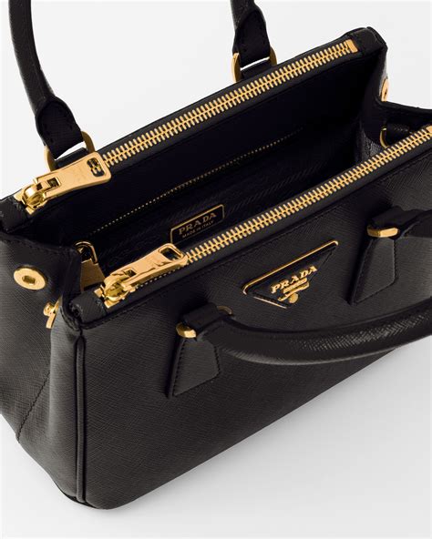 prada 906|Black Prada Galleria Saffiano Leather Mini.